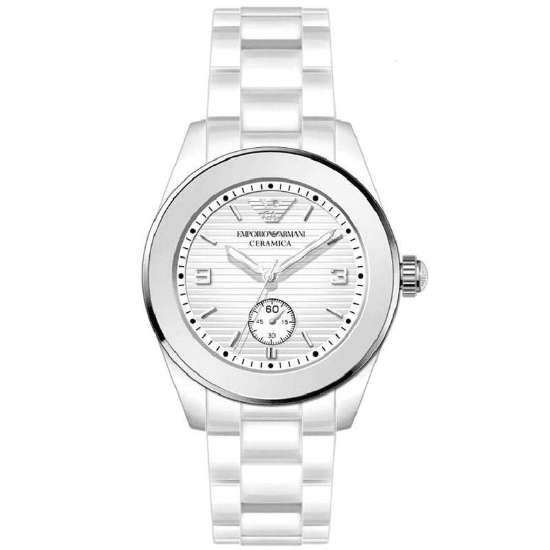 emporio armani ceramica white watch price